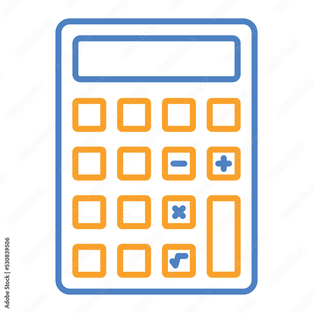 Calculator Blue And Orange Line Icon Calculator Blue And Orange Line Icon