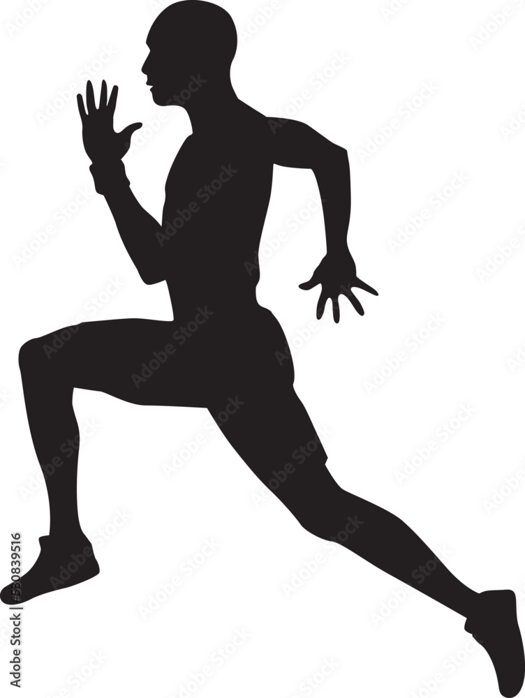 Isolated Image of a Male Sprinter 