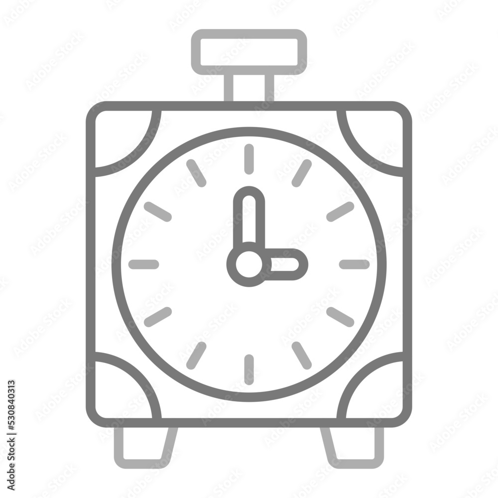 Alarm Clock Greyscale Line Icon Alarm Clock Greyscale Line Icon
