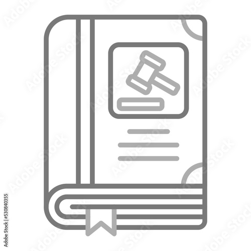 Law Book Greyscale Line Icon