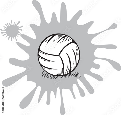 Hand drawn of  volleyball sports ,vector illustration 