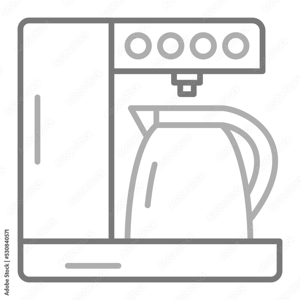 Coffee Maker Greyscale Line Icon Coffee Maker Greyscale Line Icon