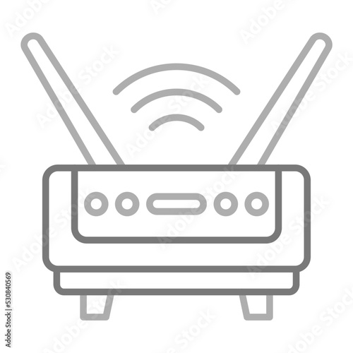 Wifi Router Greyscale Line Icon