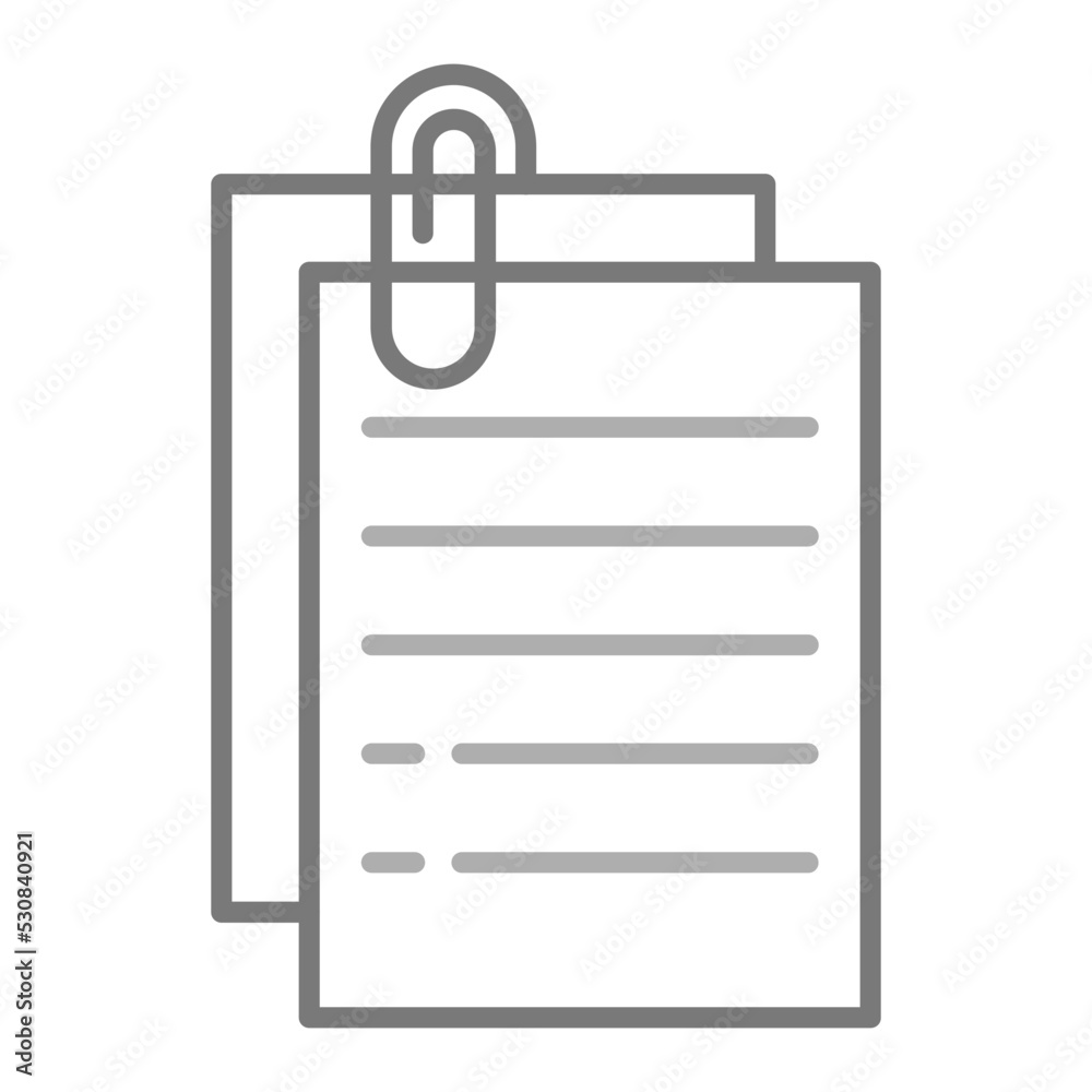 Paper Clip Greyscale Line Icon