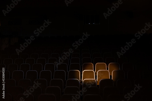 empty chairs in the concert hall