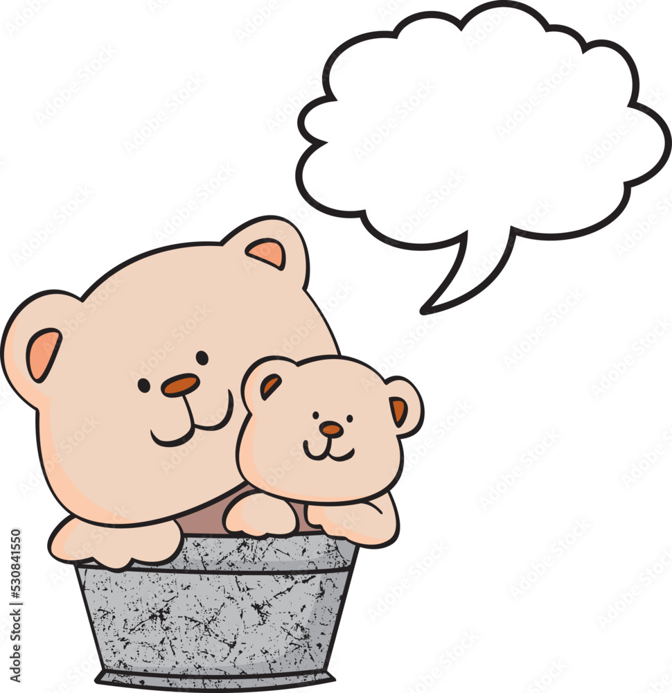 Fototapeta premium Cute Teddy bear, doodle illustration 