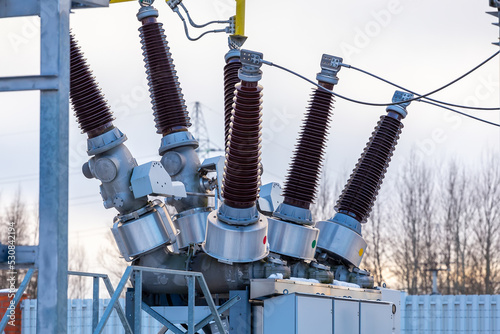 Electrical transformer, equipment for stepping up or stepping down voltage, high voltage power plant