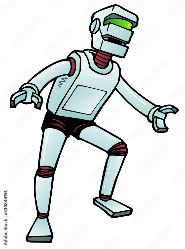 Fifties style mechanical man ready for action Fifties style mechanical man ready for action