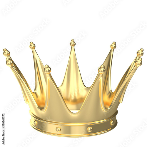 3D rendering illustration of a gold crown