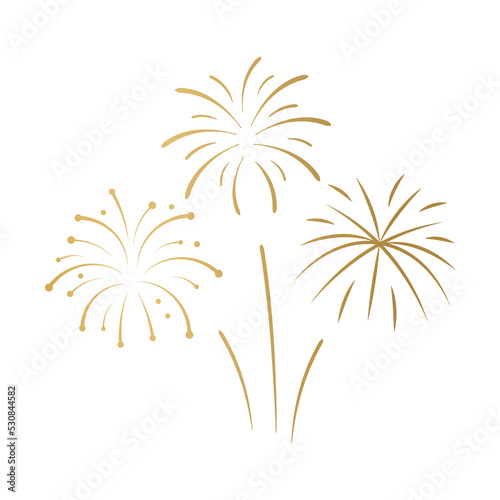 golden fireworks, New Year Eve celebration, anniversary, wedding- vector illustration