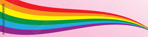 banner with wavy LGBT flag- vector illustration