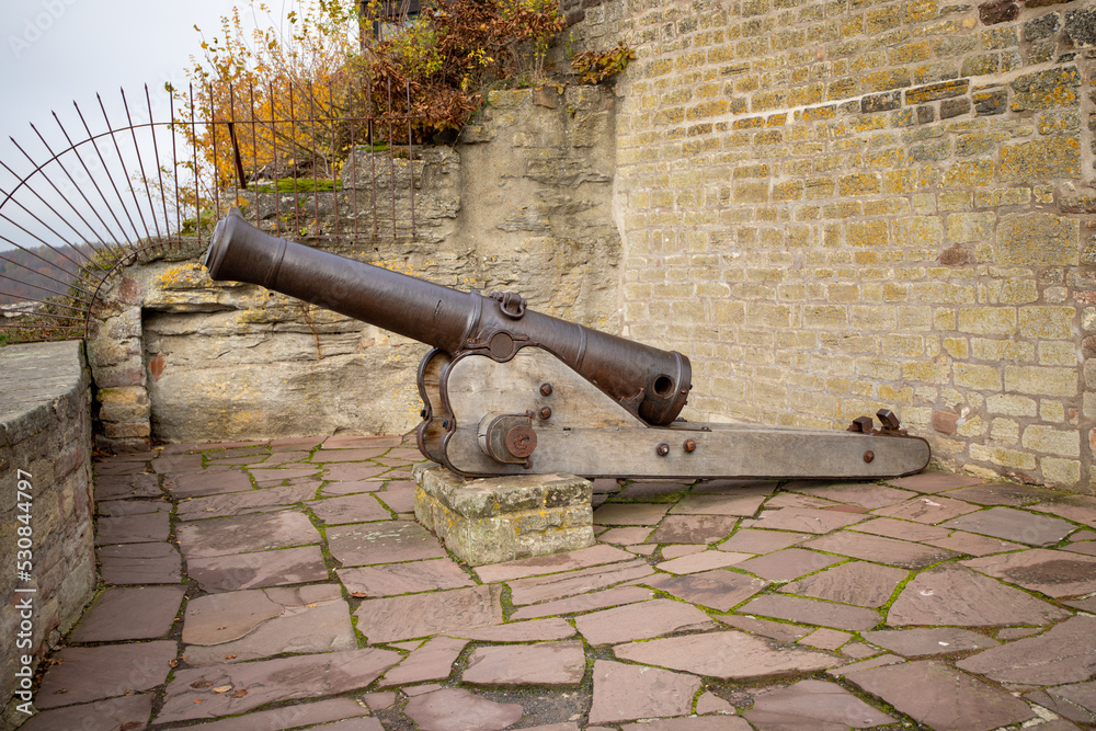 Old cannons on a castle, Schloss Waldeck