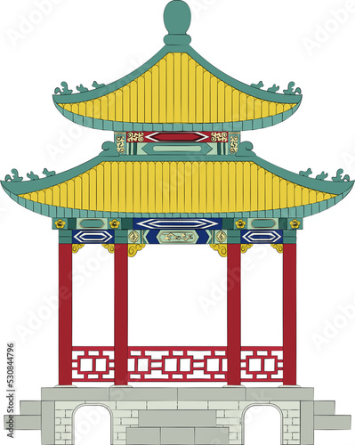 Fototapeta Naklejka Na Ścianę i Meble -  Chinese Traditional Architecture Building pavilion