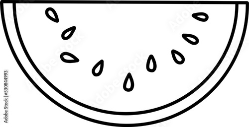 watermelon fruit line drawing outline