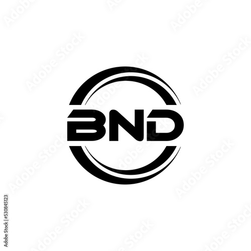 BND letter logo design with white background in illustrator  vector logo modern alphabet font overlap style. calligraphy designs for logo  Poster  Invitation  etc.