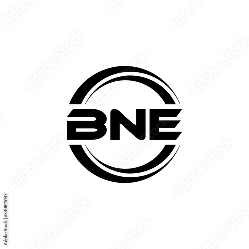 BNE letter logo design with white background in illustrator  vector logo modern alphabet font overlap style. calligraphy designs for logo  Poster  Invitation  etc.