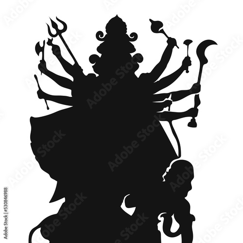  Indian Hindu Goddess Maa Durga silhouette photo