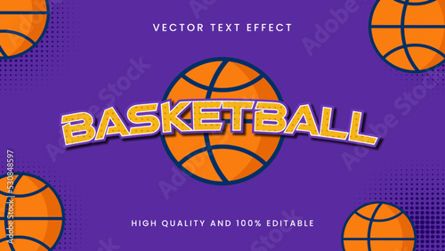 Basket ball 3d editable text effect font style