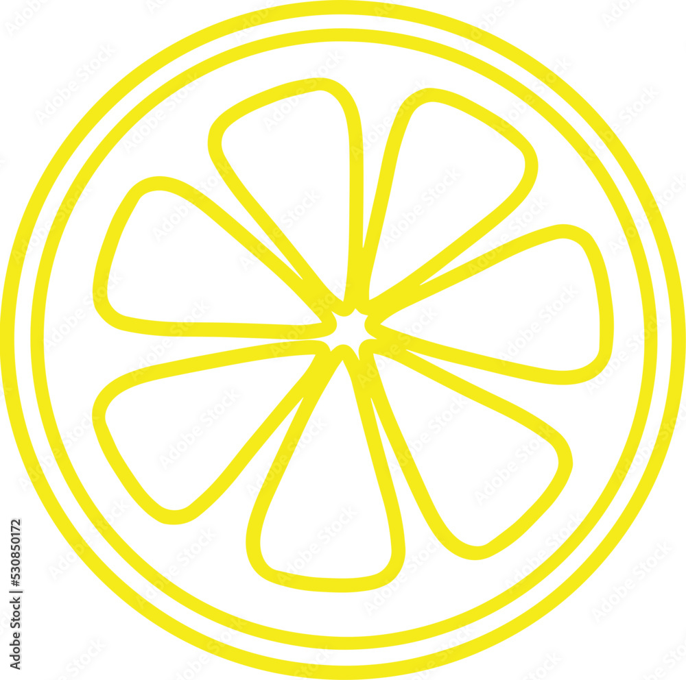 lemon fruit line drawing outline