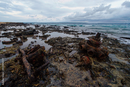 Million Dollar Point, abandonned American military equipment on the beach, Luganville, Espiritu Santo, Vanuatu