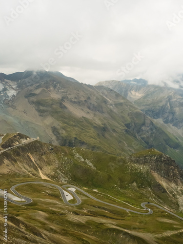view of the peaks and meadows in the austrian alps