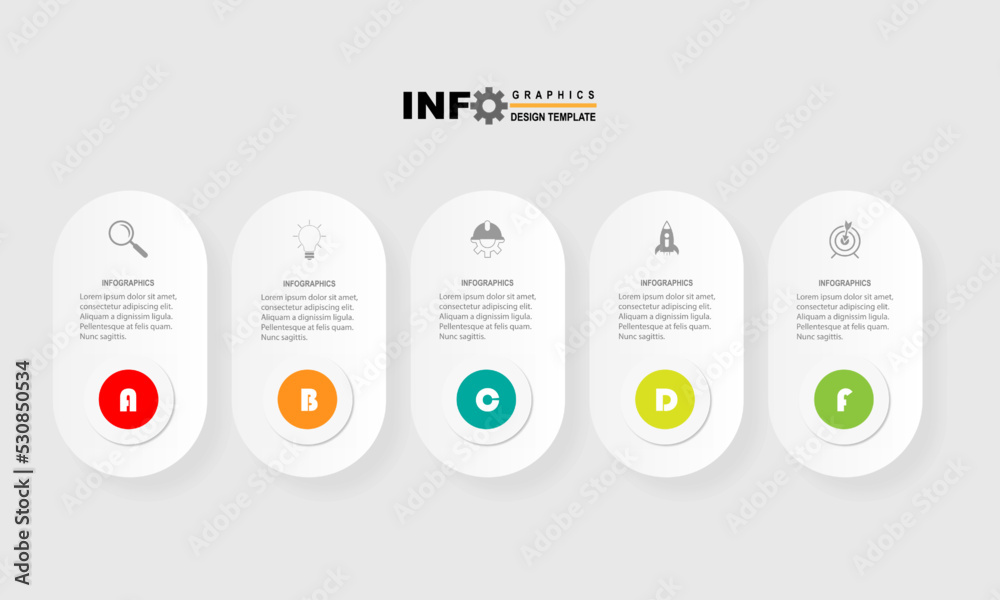 vector infographic circle design template with 5 option or steps. Stock ...