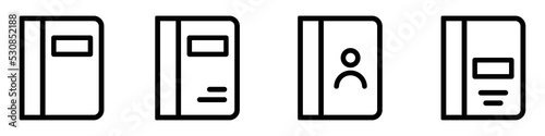 Address book icon. Contact book icon. Notebook icon, vector illustration