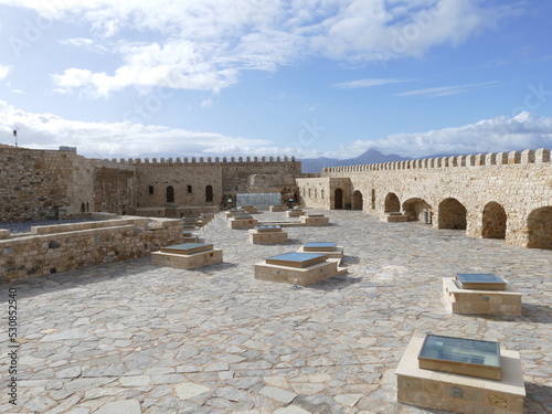 Courtyard of the Venetian Fort Koules in Heraklion, Iraklio, Crete Island, Greece