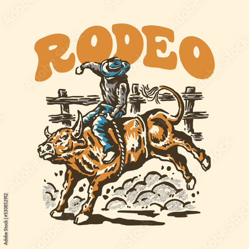 Rodeo cowboy illustration