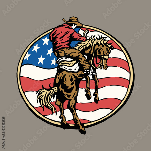 American cowboy illustration