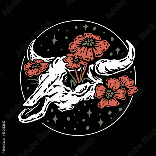 Skull bull illustration