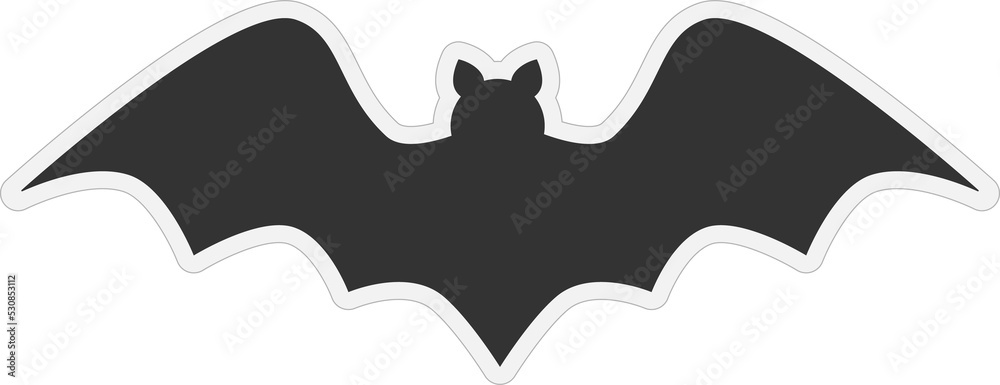 Fototapeta premium Bat sticker, black and white.