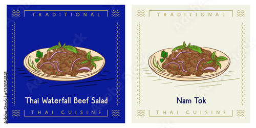 Nam Tok - Thai Waterfall Beef Salad food dish
