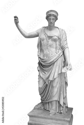 Canvas Print Statue of the Greek goddess Hera or the Roman goddess Juno isolated on white with clipping path