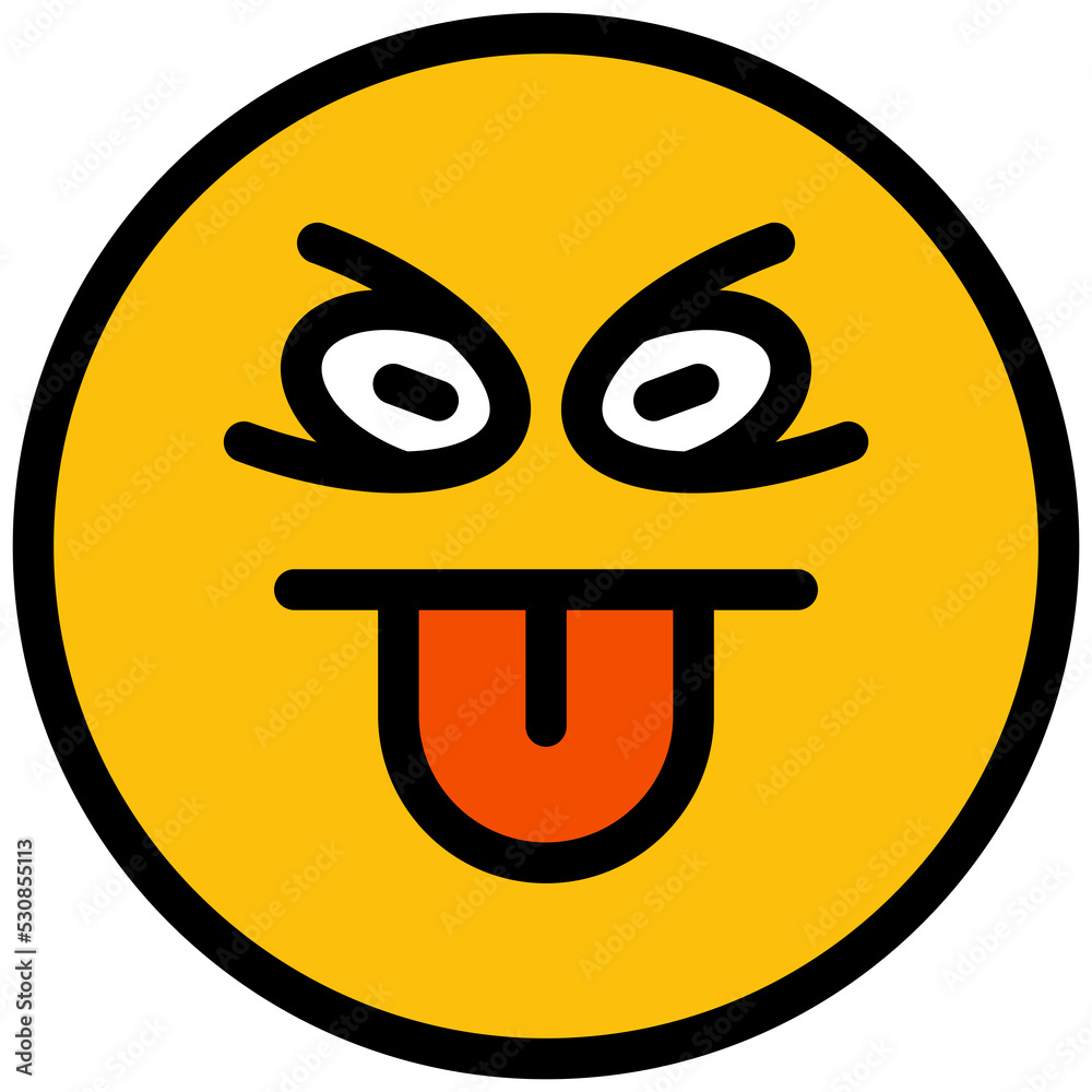 cute and cheeky face emoticon illustration