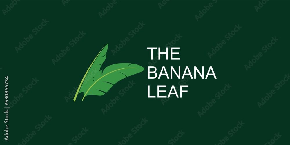 Green banana leaf logo ideas. inspiration logo design. template vector