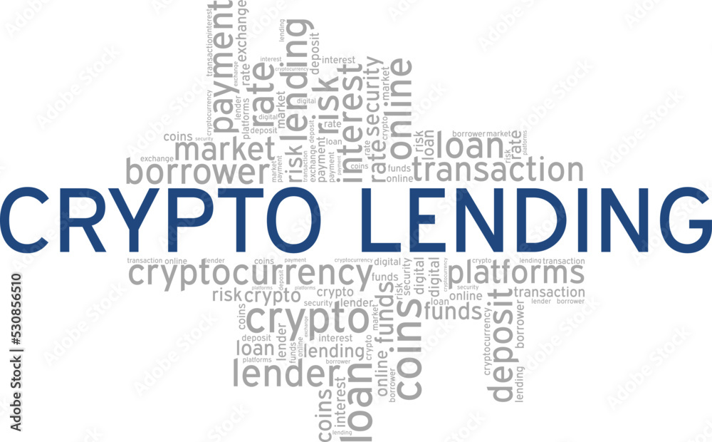 Crypto Lending word cloud conceptual design isolated on white background. Crypto Lending word cloud conceptual design isolated on white background.