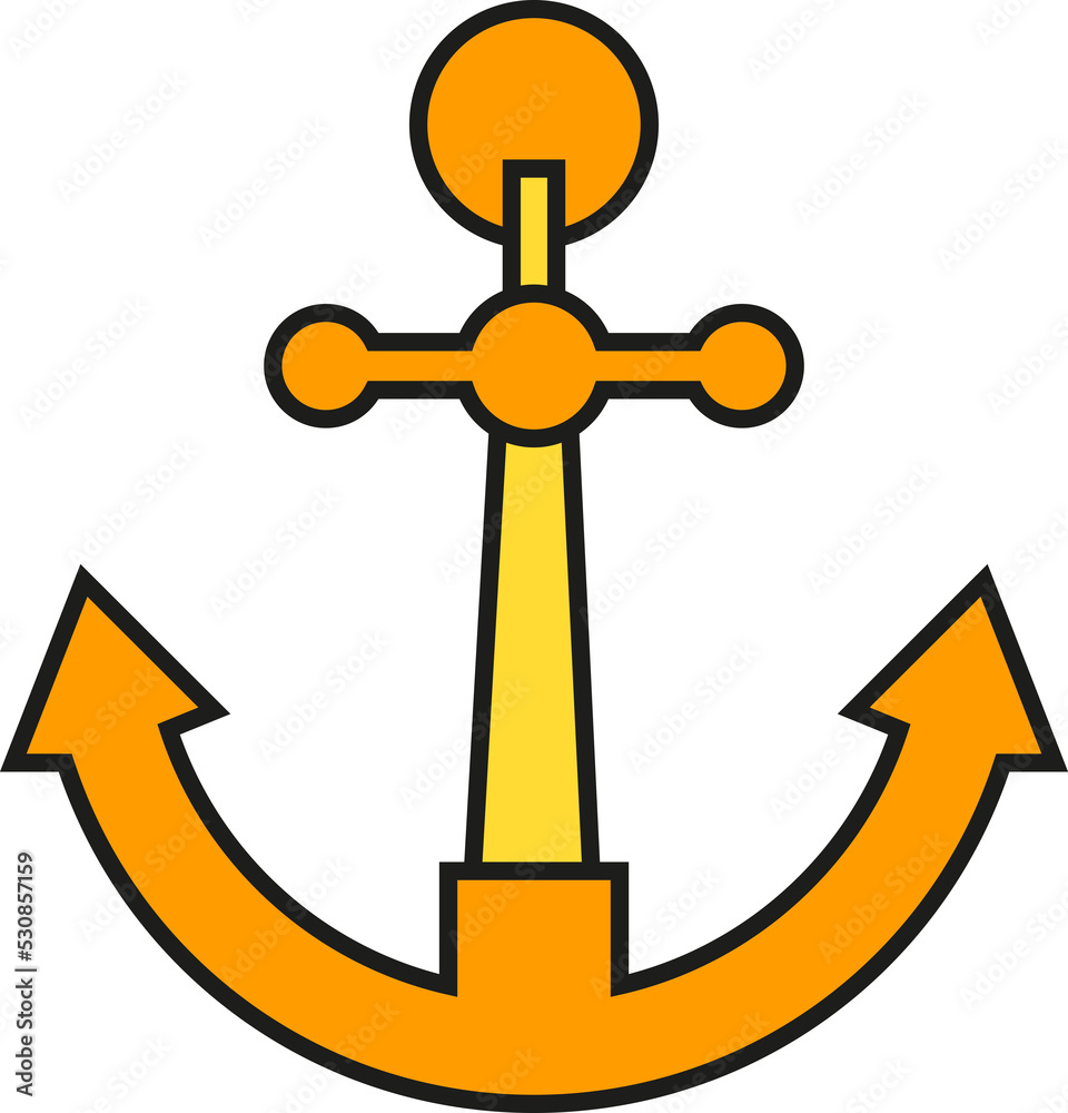 yellow anchor symbol illustration yellow anchor symbol illustration