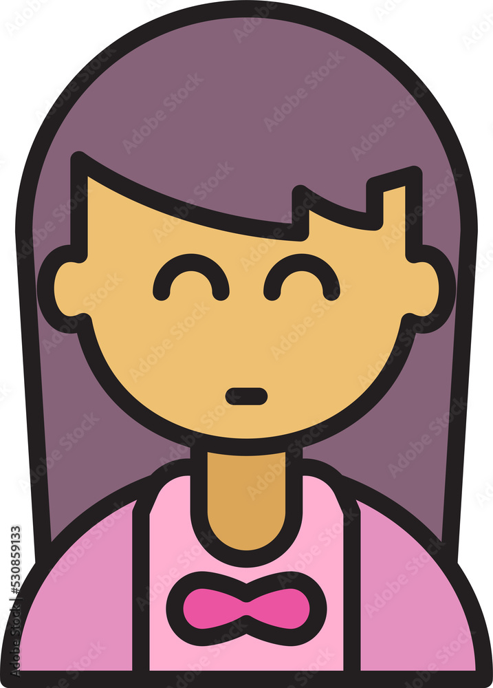 Fototapeta premium girl student character avatar illustration
