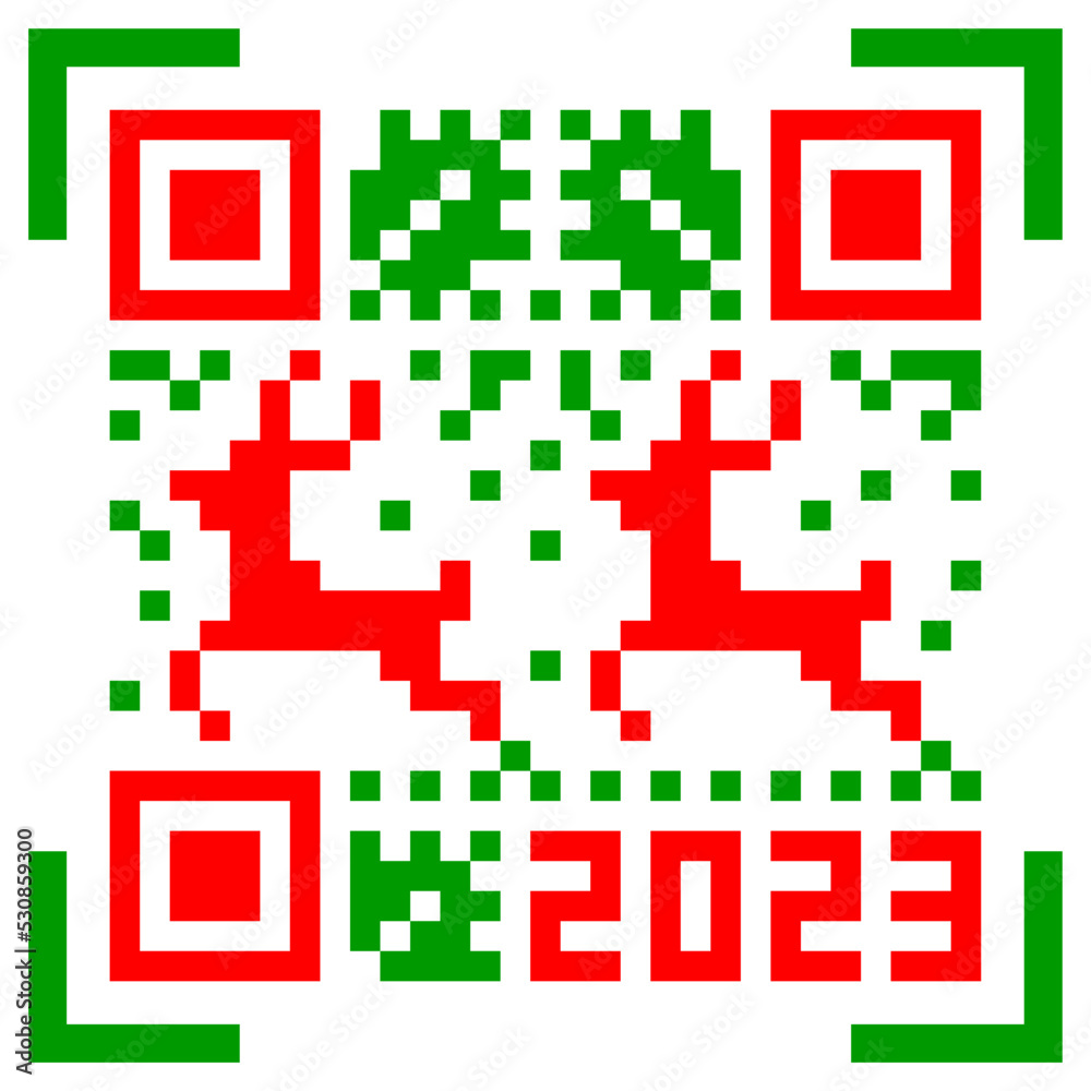 vector christmas and new year pattern on ugly sweater stylized as qr code isolated on white background. pixel deer and numbers 2023. useful for new year and christmas holidays, postcards, web, print. vector christmas and new year pattern on ugly sweater stylized as qr code isolated on white background. pixel deer and numbers 2023. useful for new year and christmas holidays, postcards, web, print.