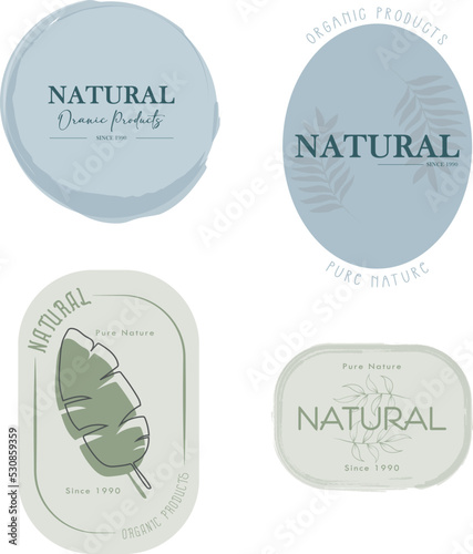 vectores de logos para productos naturales y orgánicos