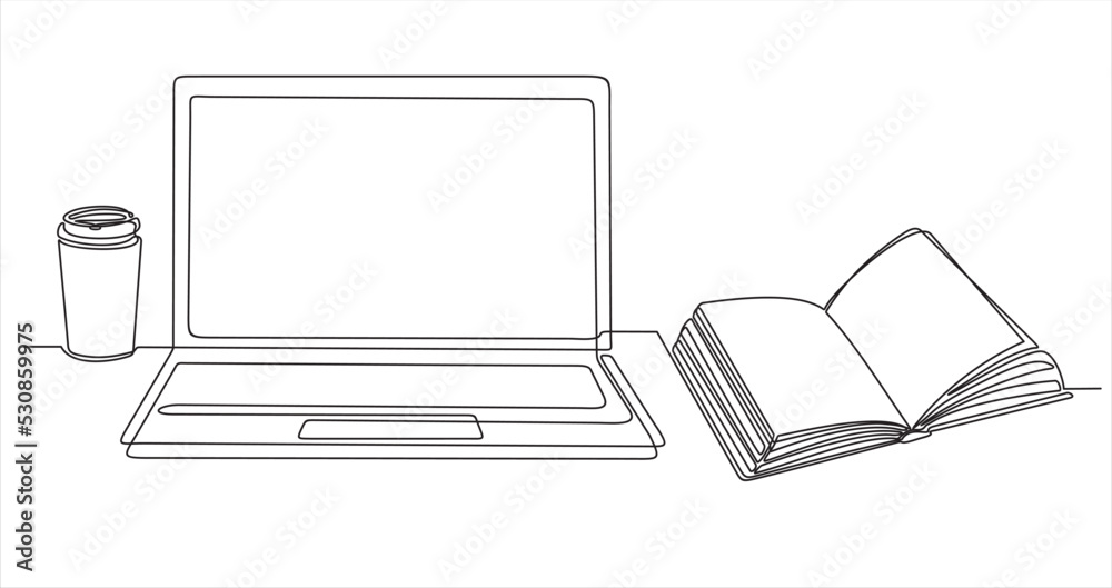 Hand drawing of a laptop perspective view icon Vector Image