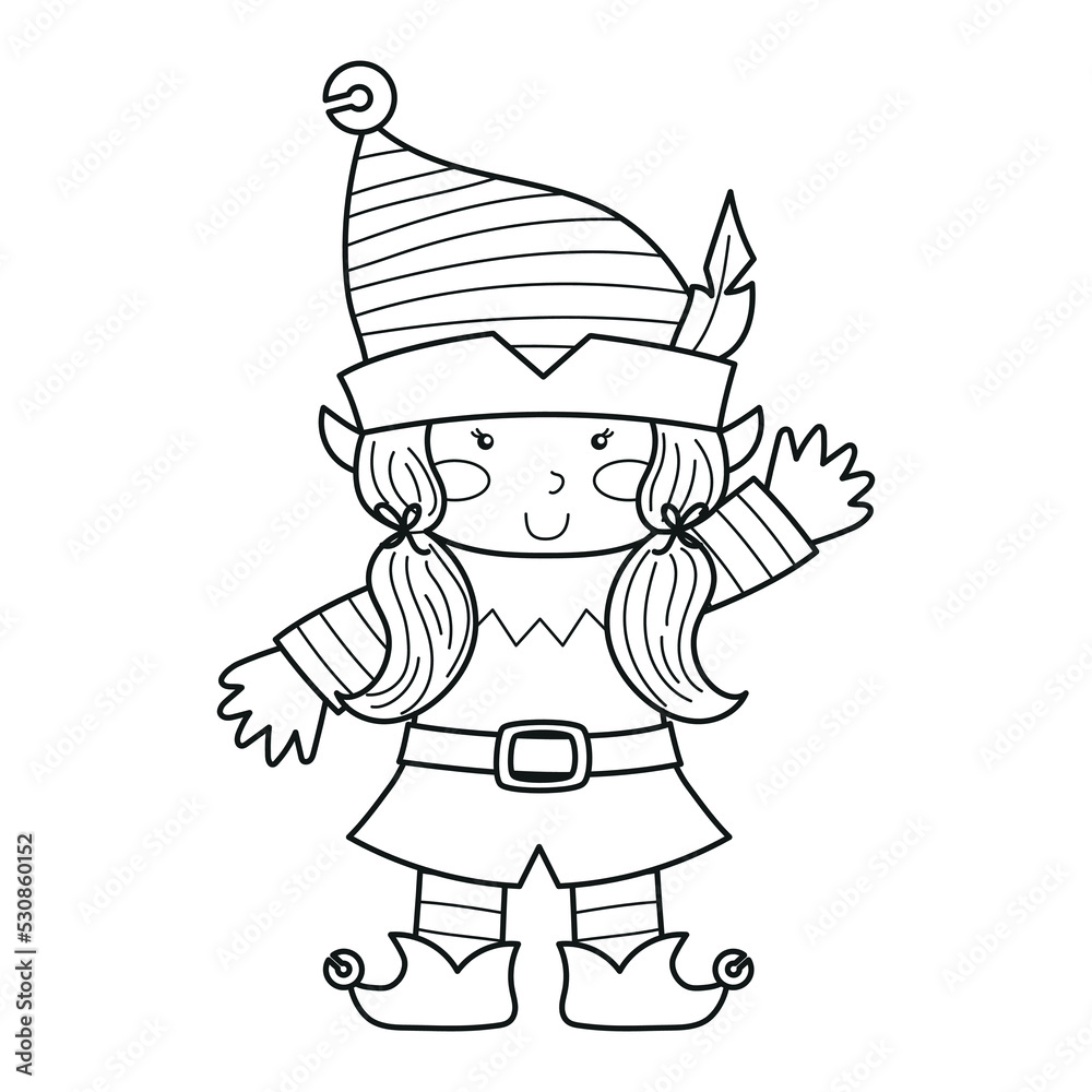 Girl dressed as a Christmas elf, Christmas clipart Girl dressed as a Christmas elf, Christmas clipart