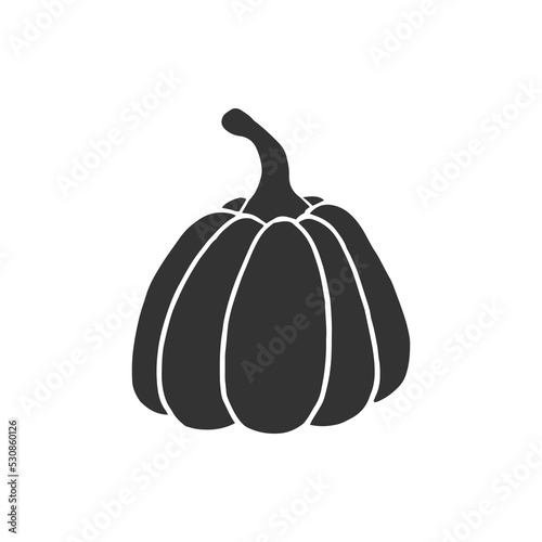 Pumpkin silhouette. Thanksgiving and Halloween Elements. Autumn pumpkin.