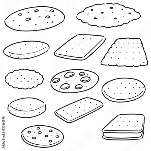 vector set of cookies and biscuits