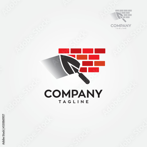Plastering tool logo vector image