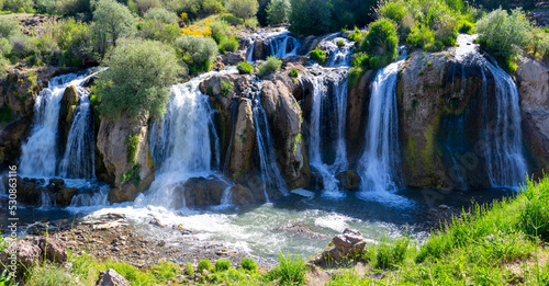 Muradiye waterfall, a natural wonder near Van lake, Eastern Anatolia, Turkey.  photo