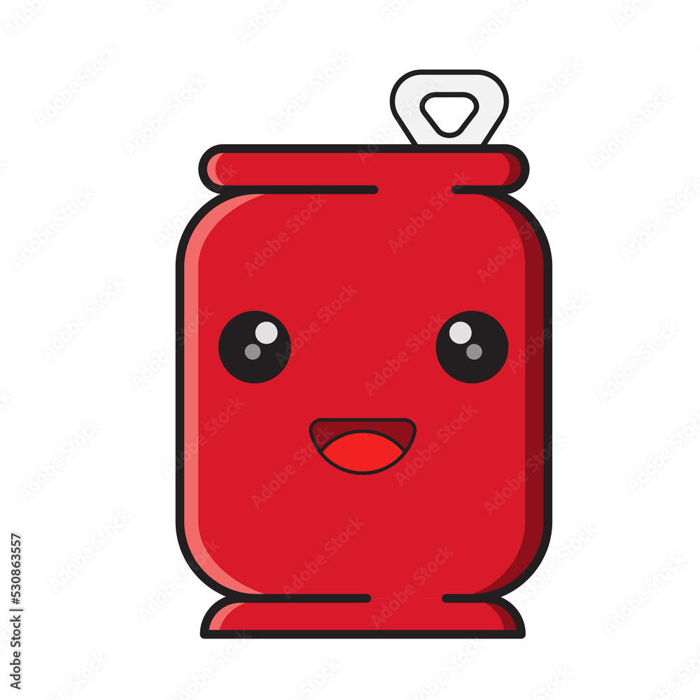 ilustration vector graphic of happy red cans ilustration vector graphic of happy red cans