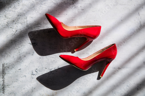 Bild auf Leinwand Woman red shoes. Shoes.