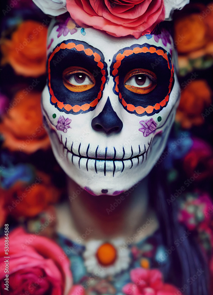 Dia de Los Muertos flower girl portrait